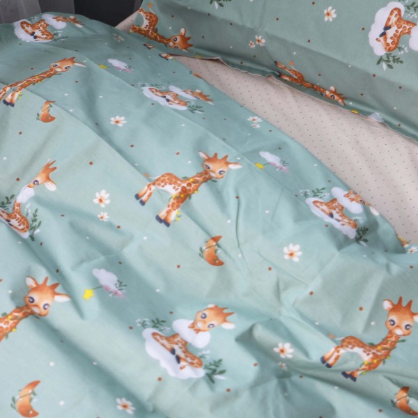 Фото - Комплект постельного белья MirSon Poplin Line Kids 02 Giraffe 220х240 (2200009711657)